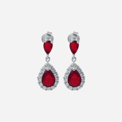 CZ Drop Silver Earrings