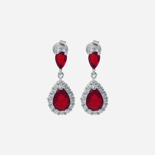CZ Drop Silver Earrings