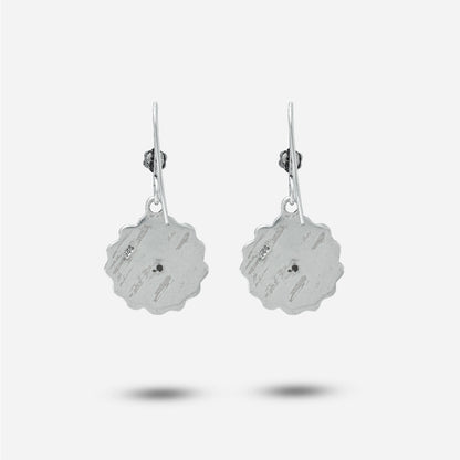 925 silver flower design earrings