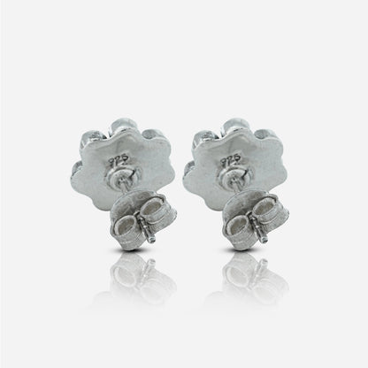925 silver flower stone earrings