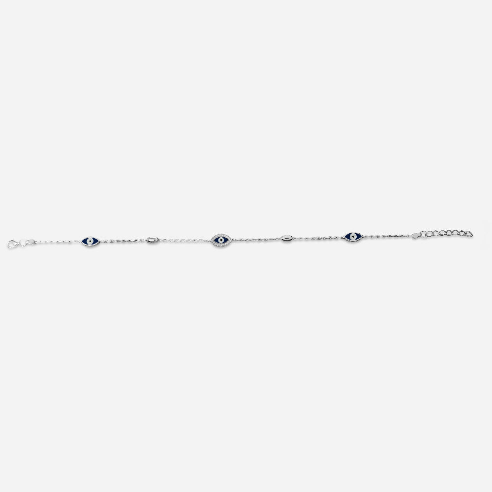 Evil Eye Anklet Silver