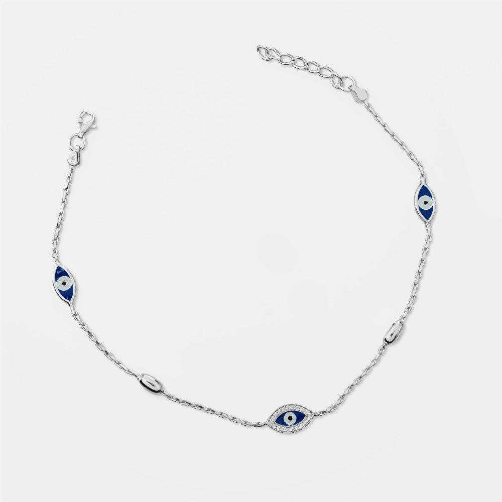 Evil Eye Anklet Silver