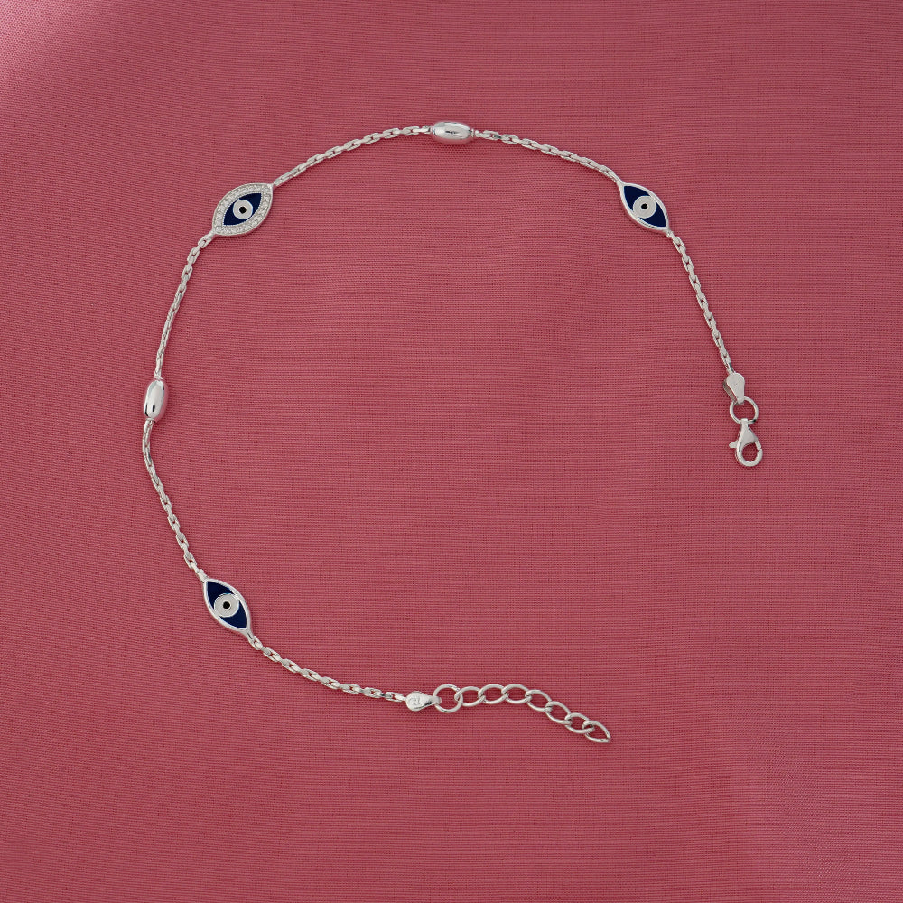 Evil Eye Anklet Silver