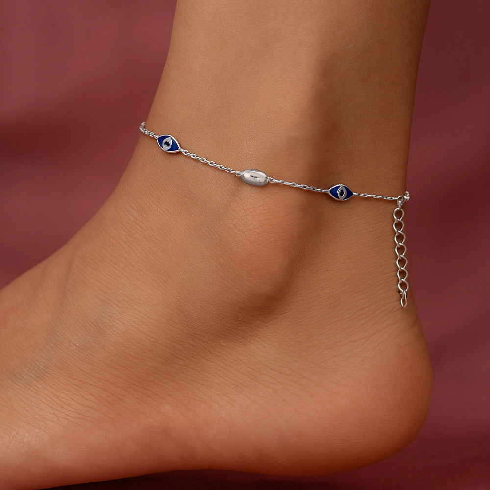 Evil Eye Anklet Silver