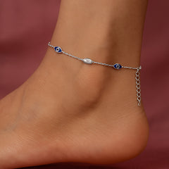 Evil Eye Anklet Silver