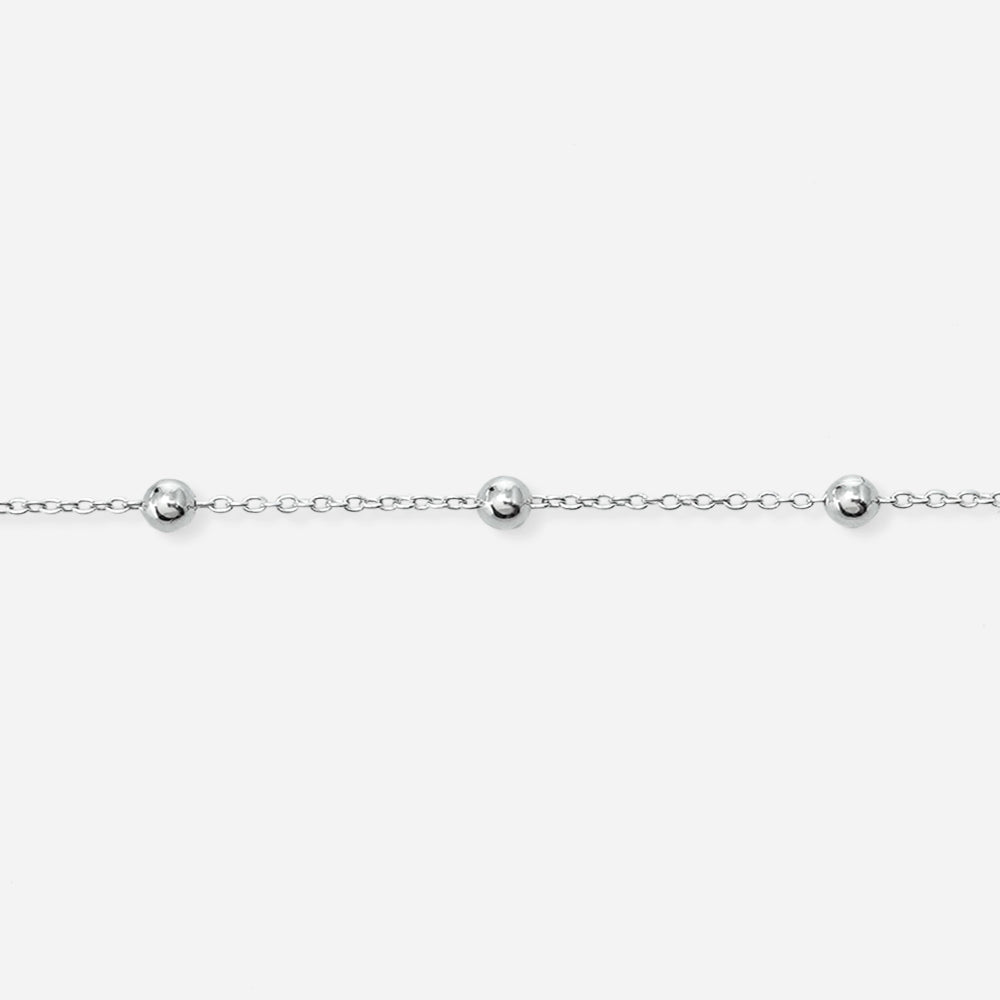 Silver Beaded Anklet