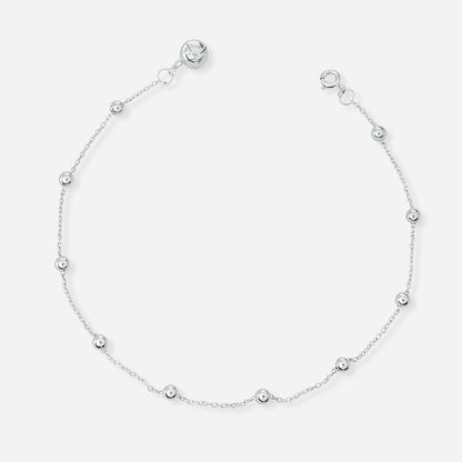 Silver Beaded Anklet