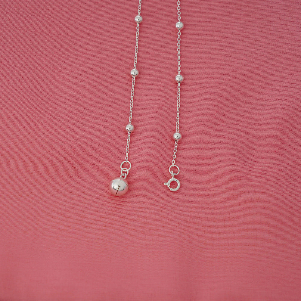 Silver Beaded Anklet