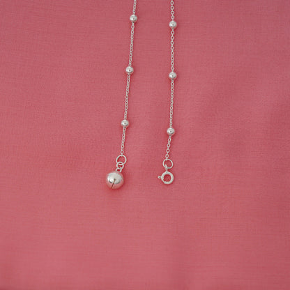 Silver Beaded Anklet