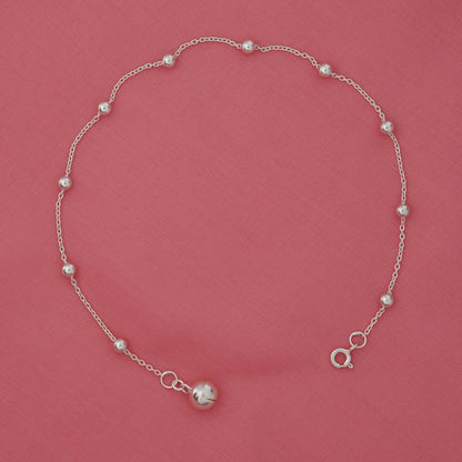 Silver Beaded Anklet