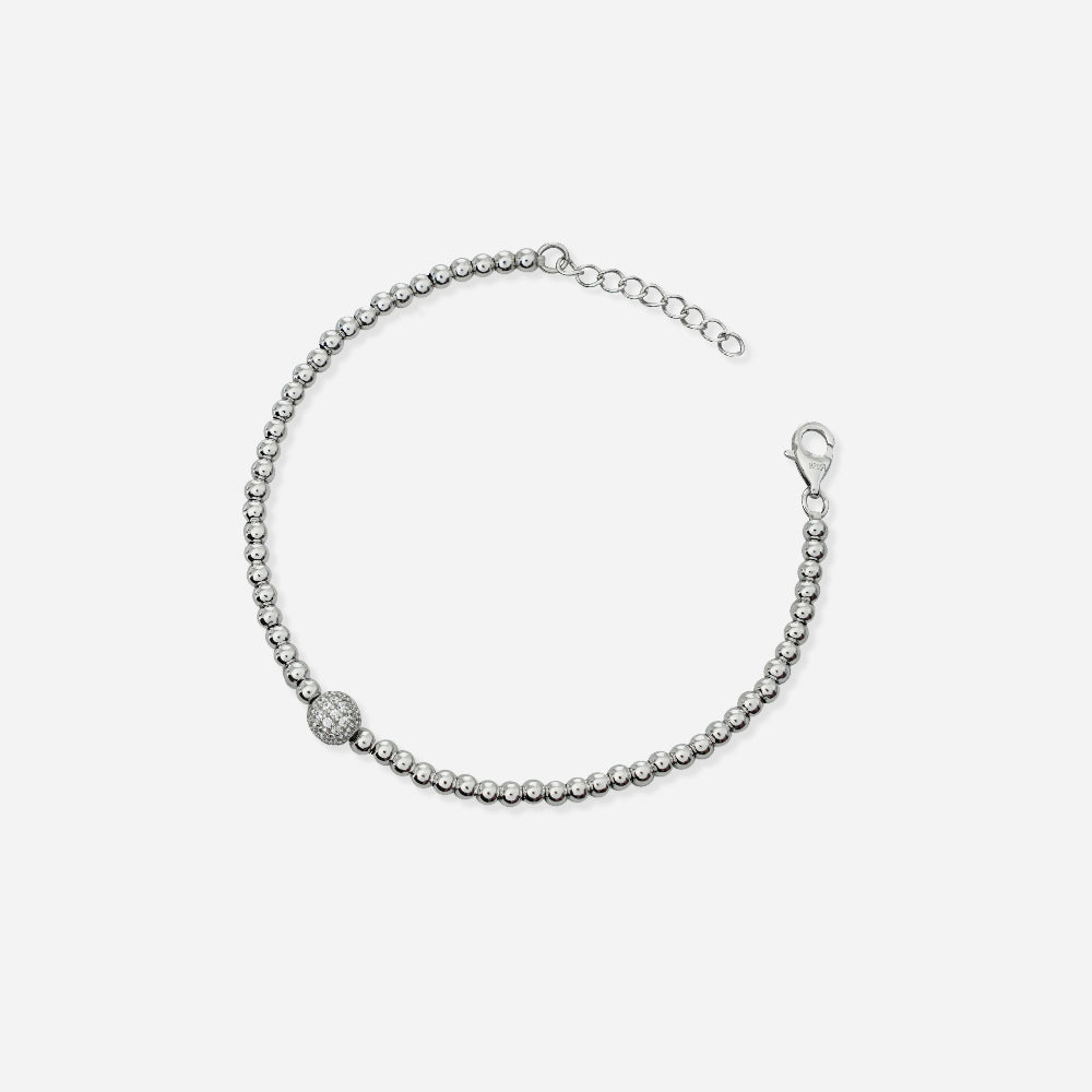 Silver beaded bracelet by Silver World - Best silver shops in Delhi