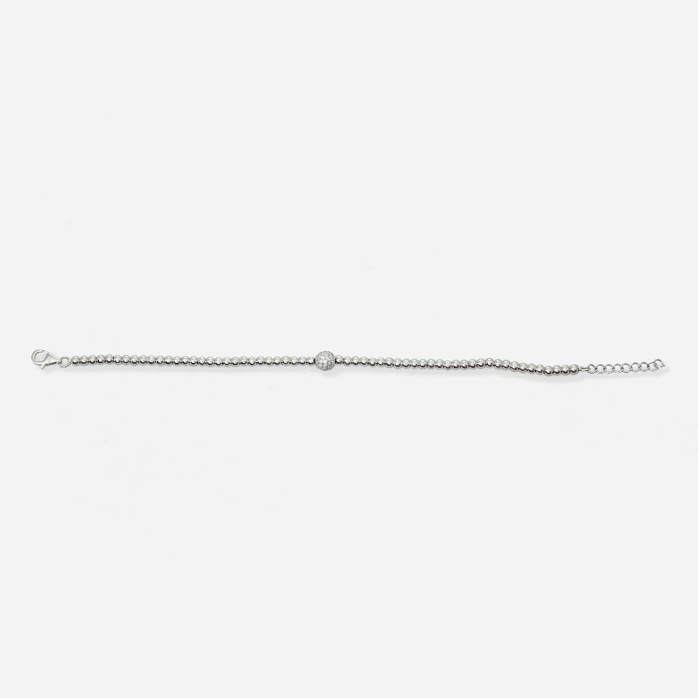 Silver beaded bracelet by Silver World - Best silver shops in Delhi