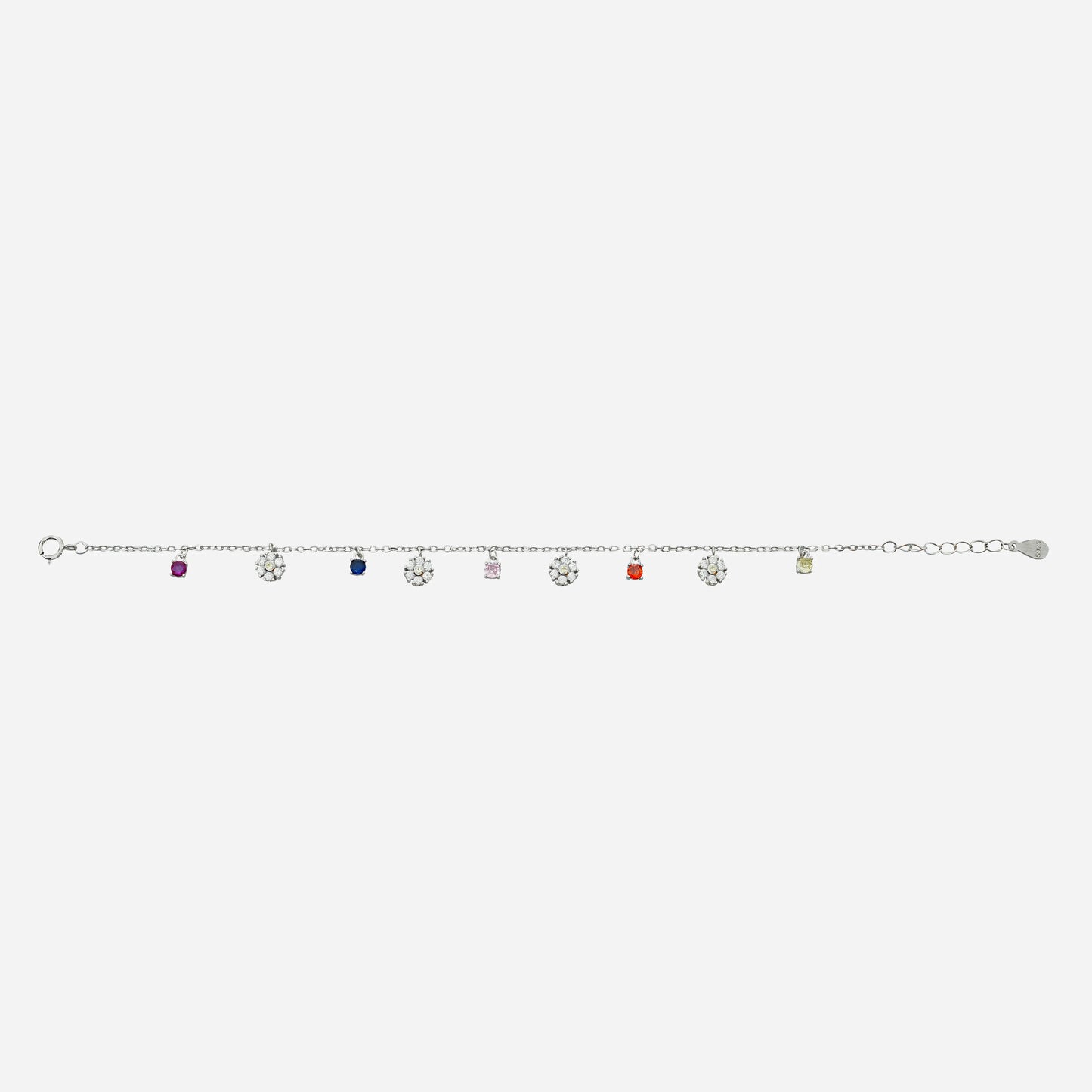 Rainbow Charm Silver Bracelet