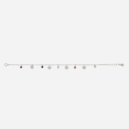 Rainbow Charm Silver Bracelet