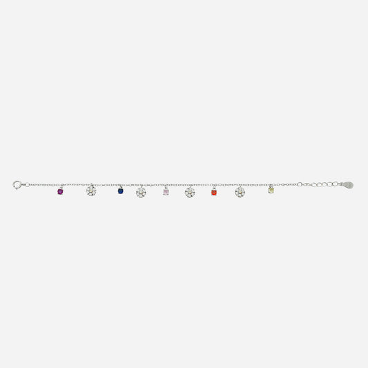 Floral Charm Dangle Bracelet