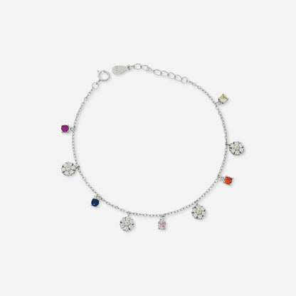 Rainbow Charm Silver Bracelet