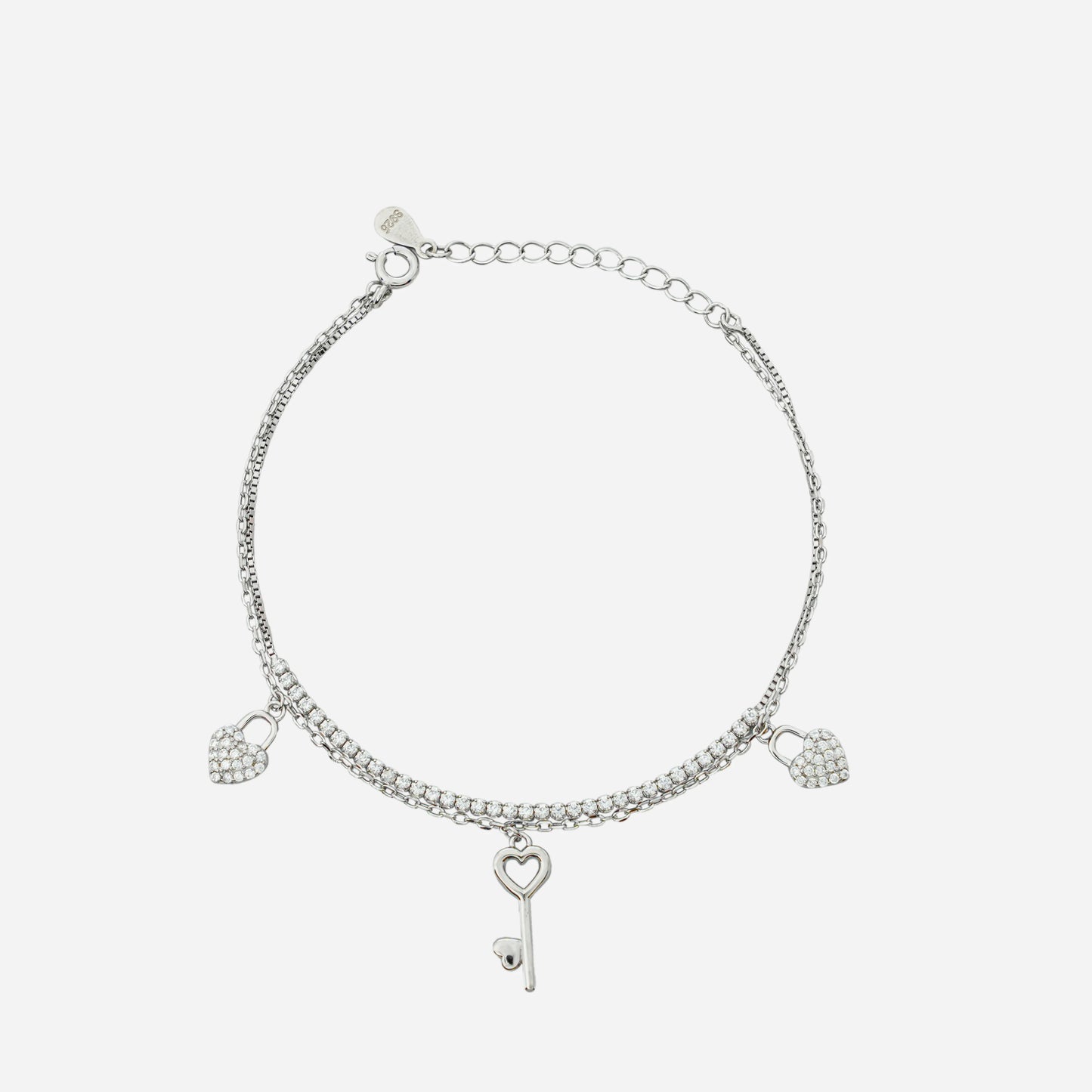 Lock and Key Charm Bracelet