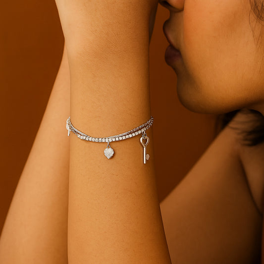 Lock and Key Charm Bracelet
