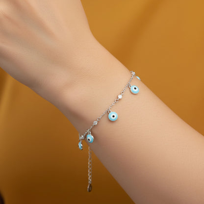 Silver Evil Eye Bracelet