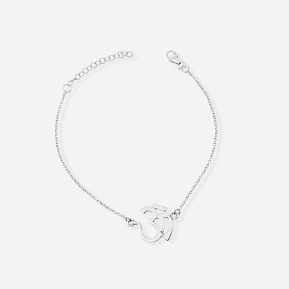 Silver World Om Bracelet: Spiritual Elegance
