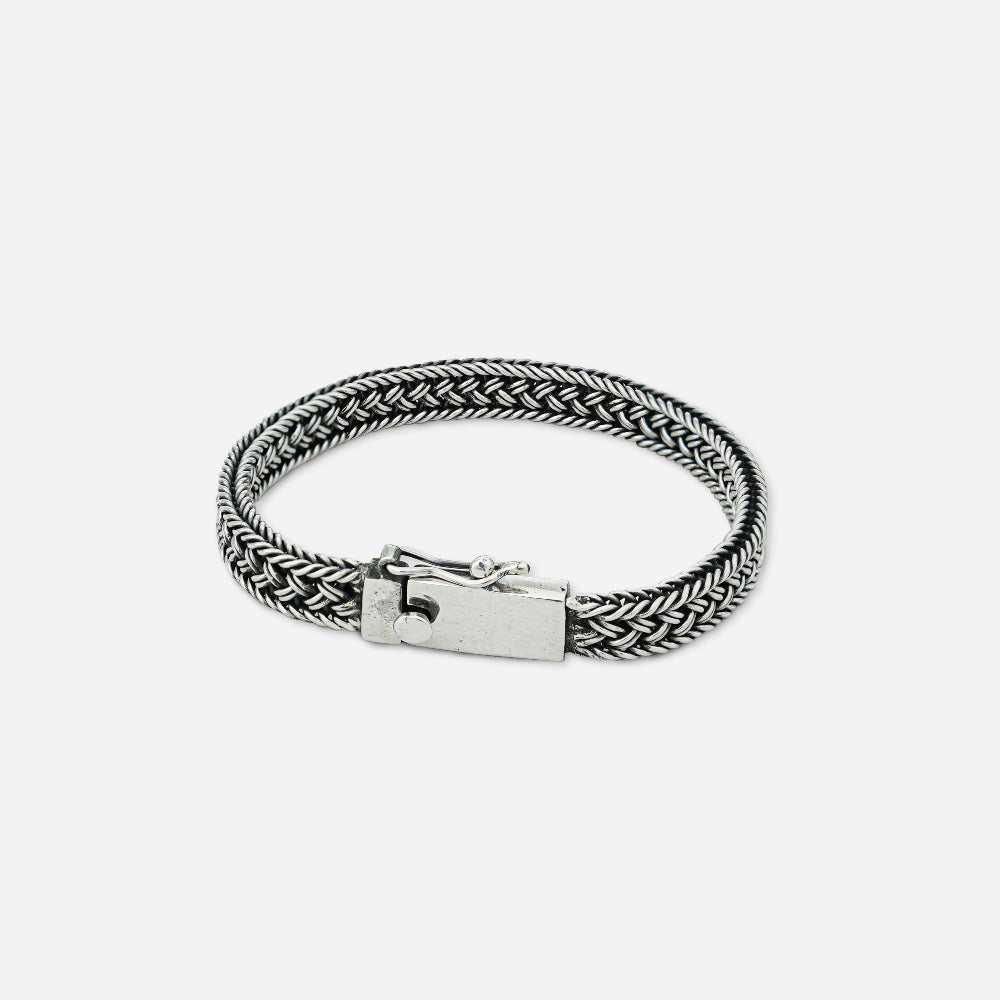 Silver bracelet with braided design by silver world
