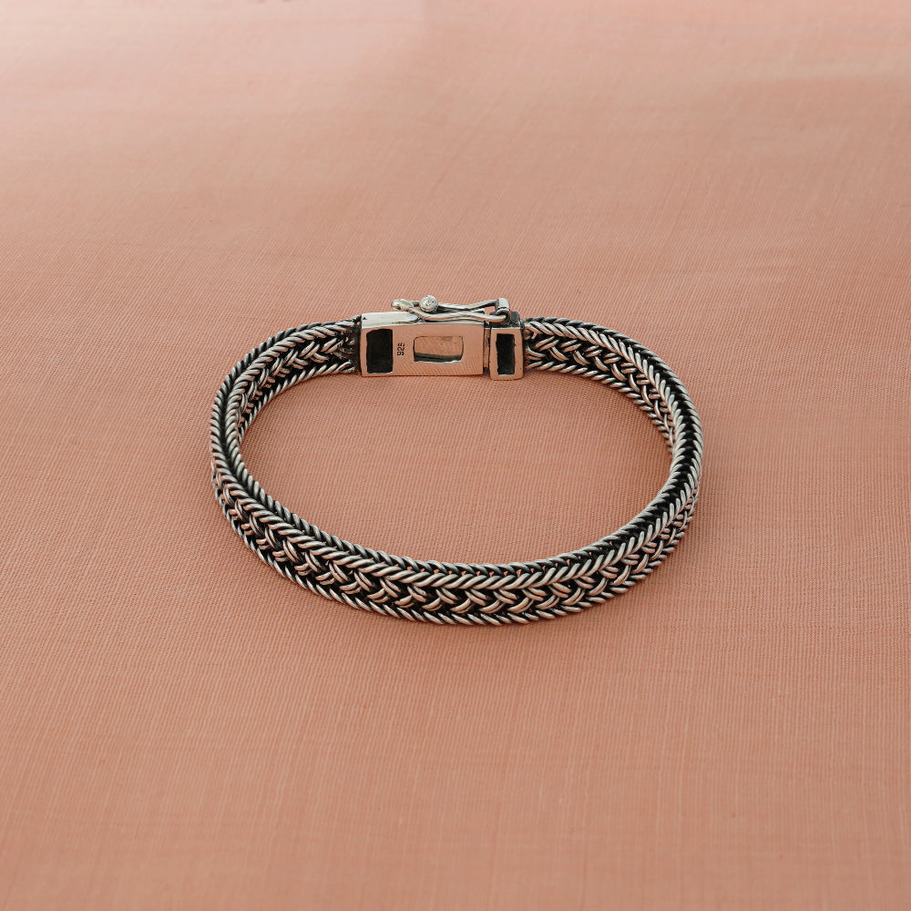 Silver bracelet with braided design by silver world