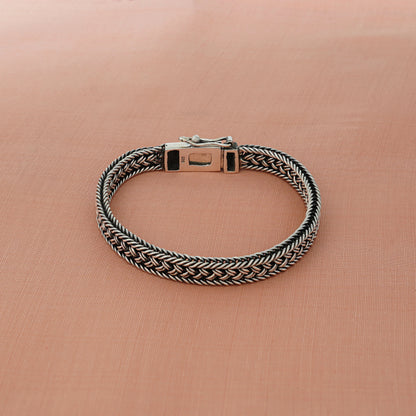 Silver bracelet with braided design by silver world