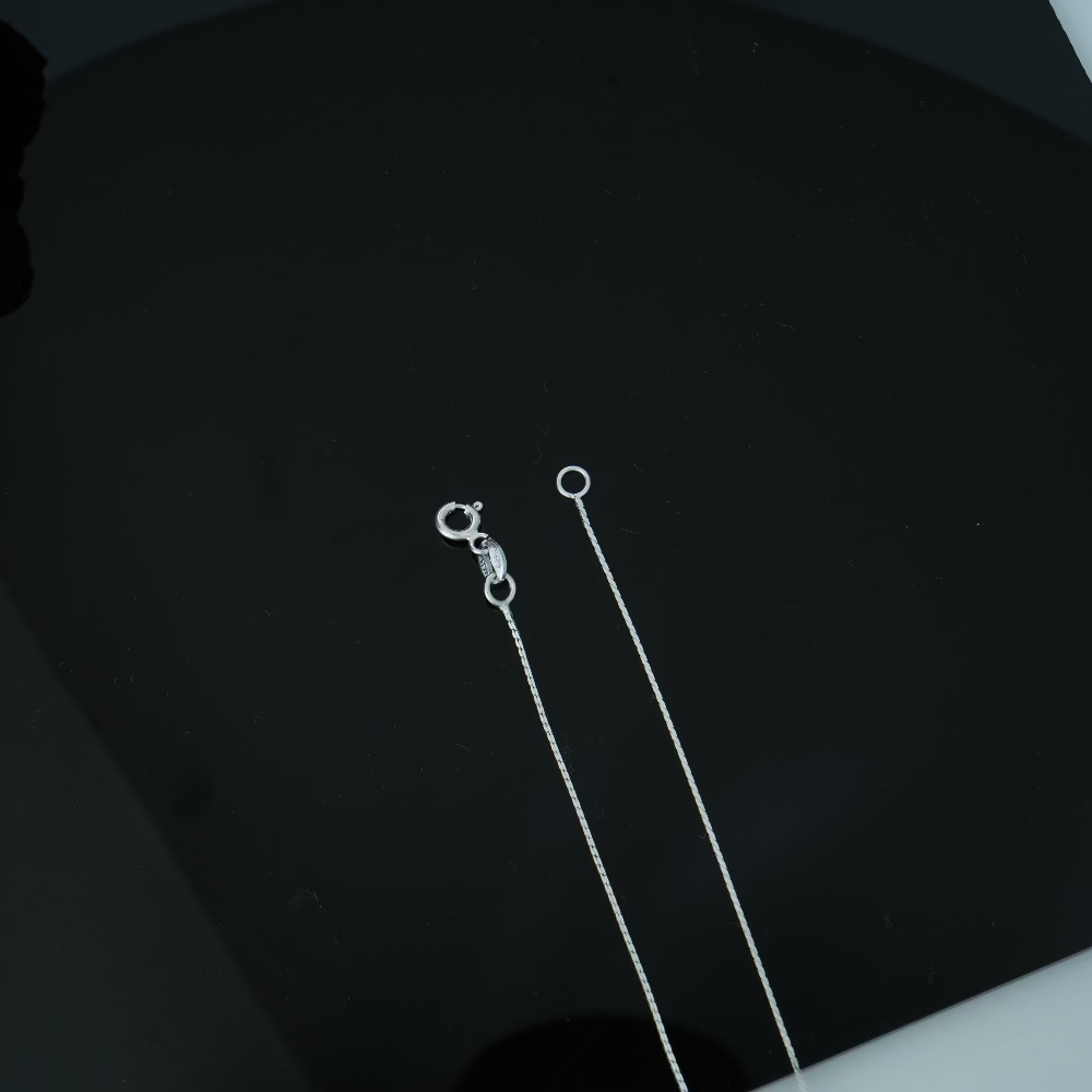 Plain Rhdm Silver Chain