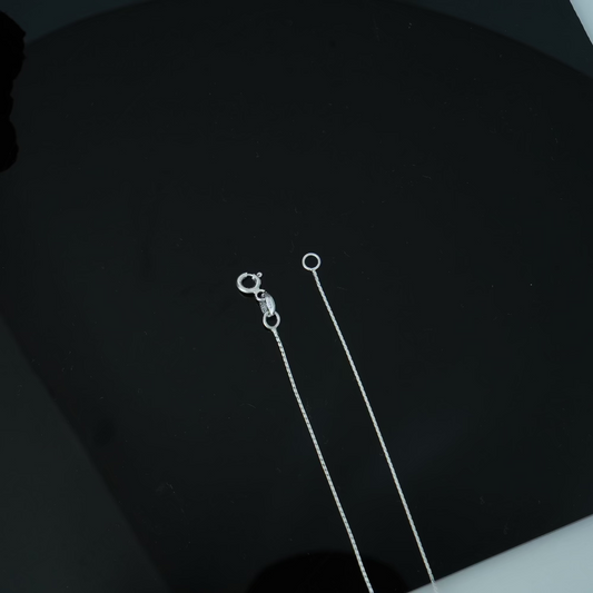 Plain Rhdm Silver Chain