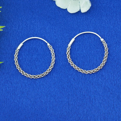 Oxidised Bali Hoops