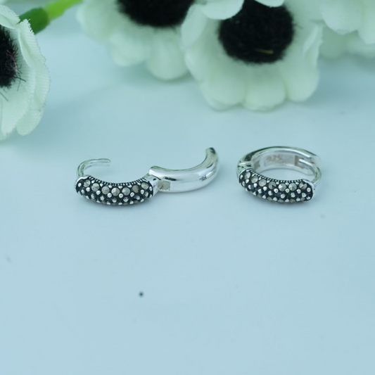 Marcasite Curve Hoops