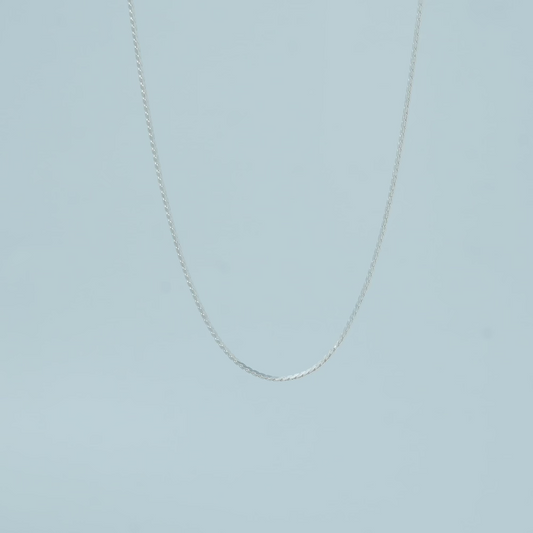 Plain Rhdm Silver Chain