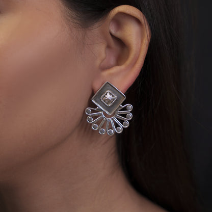 Tribal Geometric Bloom Stud