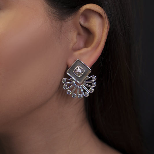 Tribal Geometric Bloom Stud