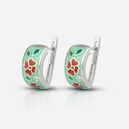 Floral Enamel Earrings