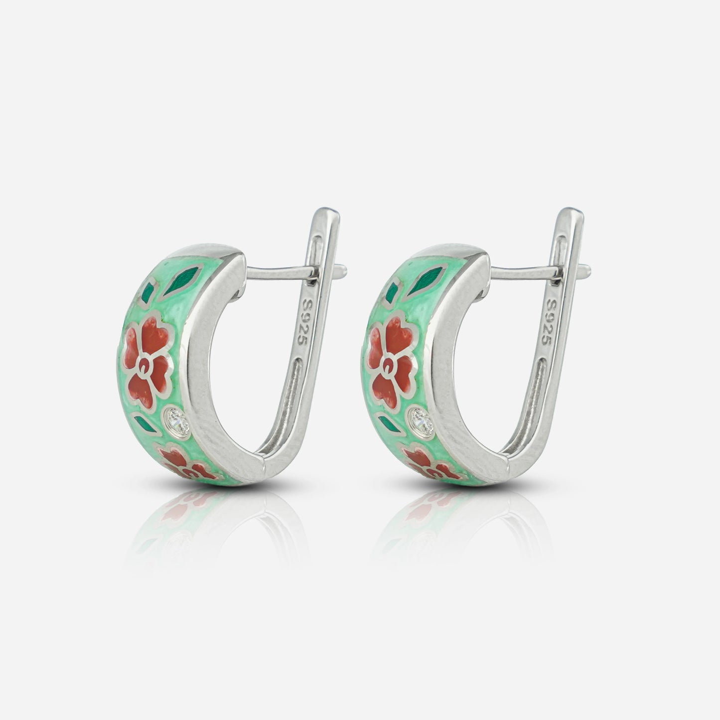 Floral Enamel Earrings