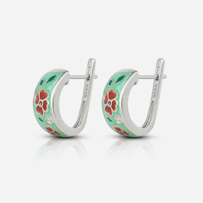 Floral Enamel Earrings