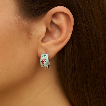 Floral Enamel Earrings