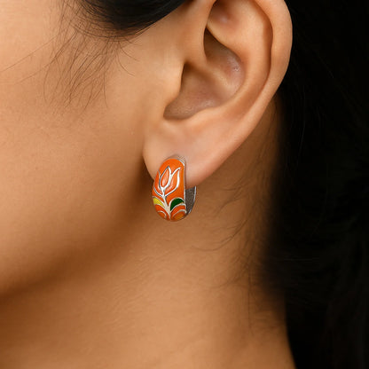 Orange Hoop Earrings