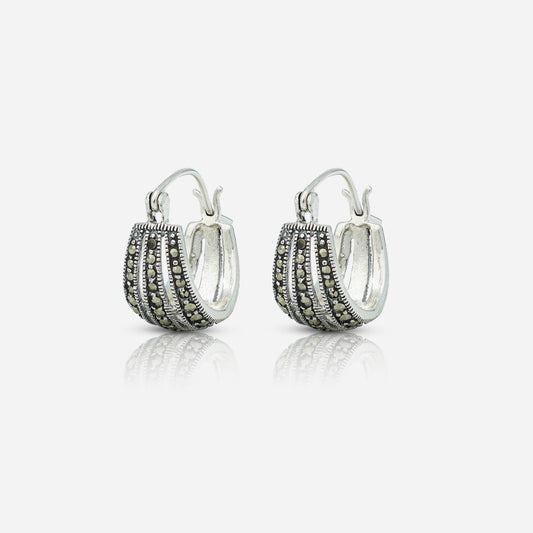 Pair of silver hoop earrings by Silver World - Best silver shops in Delhi.