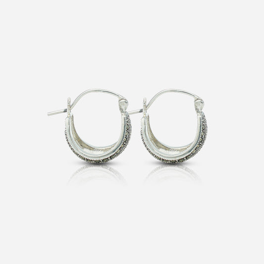 Pair of silver hoop earrings by Silver World - Best silver shops in Delhi.