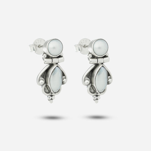 Silver Pearl Earrings