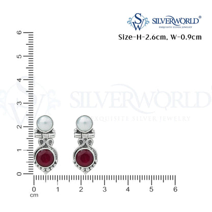 Red stone earrings
