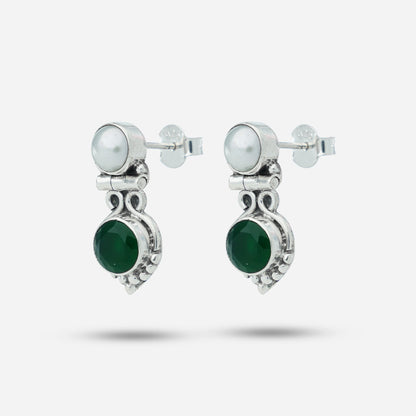 Green Pearl Earrings