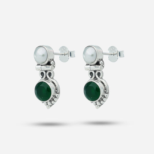 Green Pearl Earrings