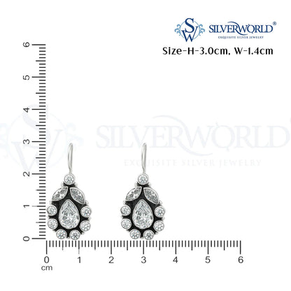 Silver Zirconia Drop Earrings