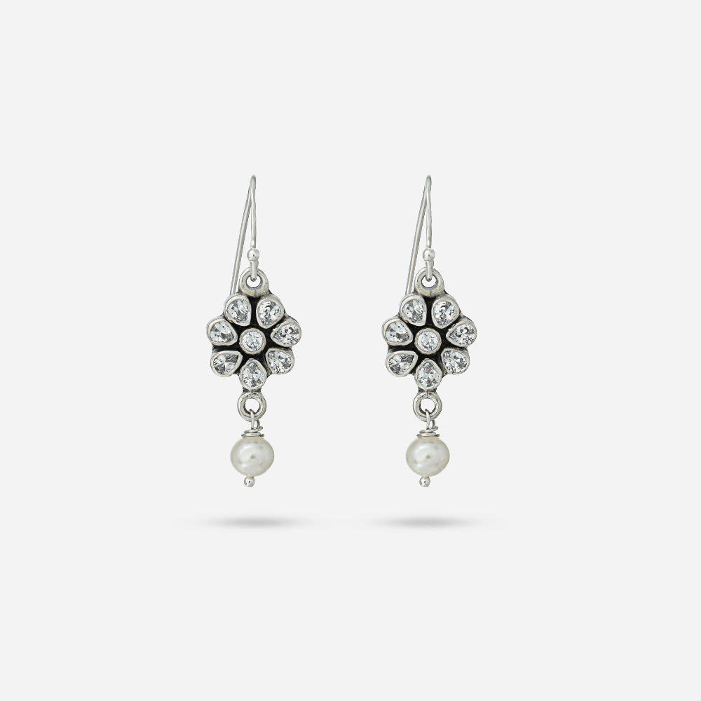Silver World's Exclusive Zirconia silver danglers Earrings.