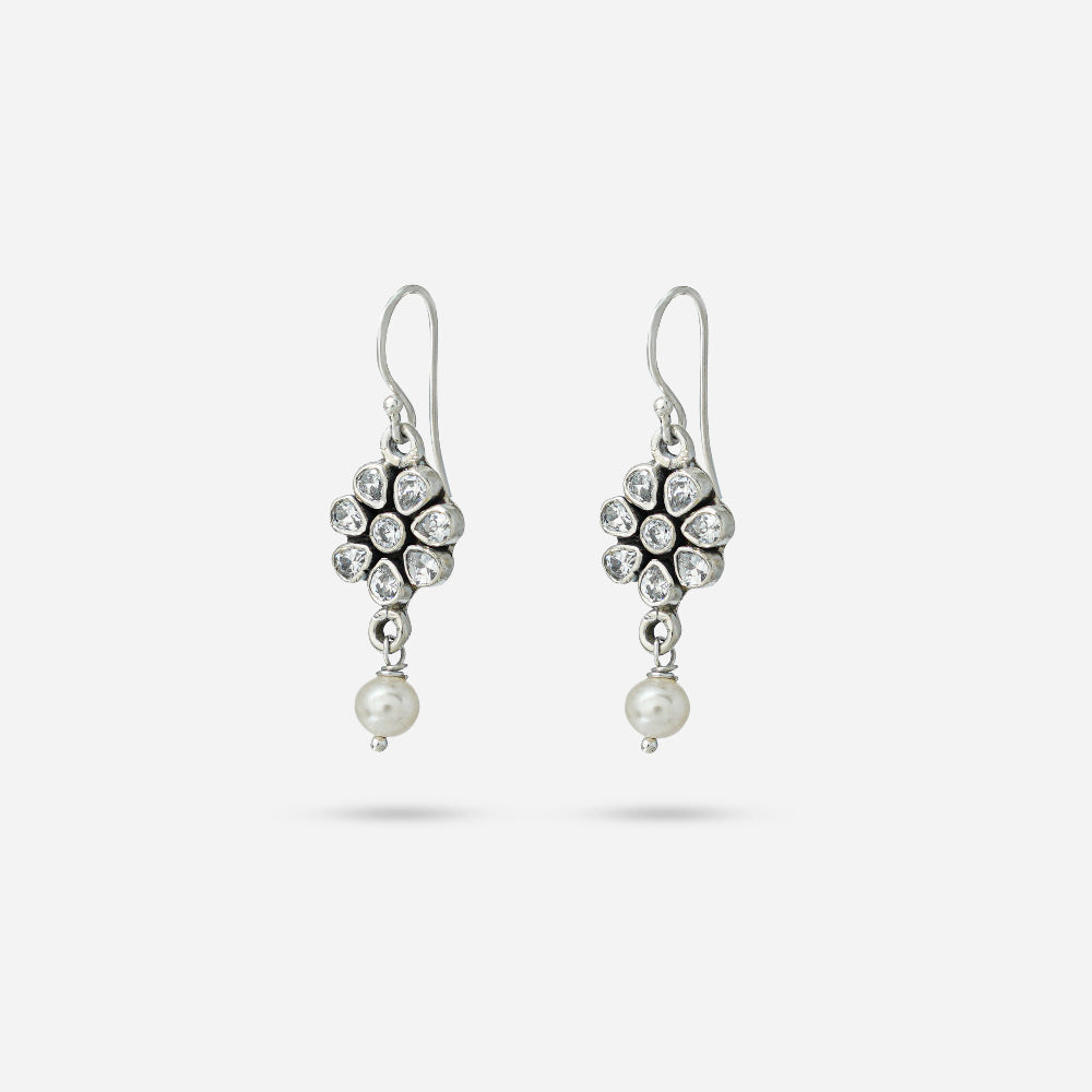 Silver World's Exclusive Zirconia silver danglers Earrings.