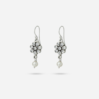 Silver World's Exclusive Zirconia silver danglers Earrings.