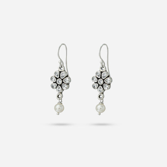 Silver World's Exclusive Zirconia silver danglers Earrings.